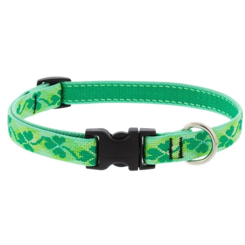 Lupine Adjustable Dog Collar 1/2" x 6-9" Shamrocks