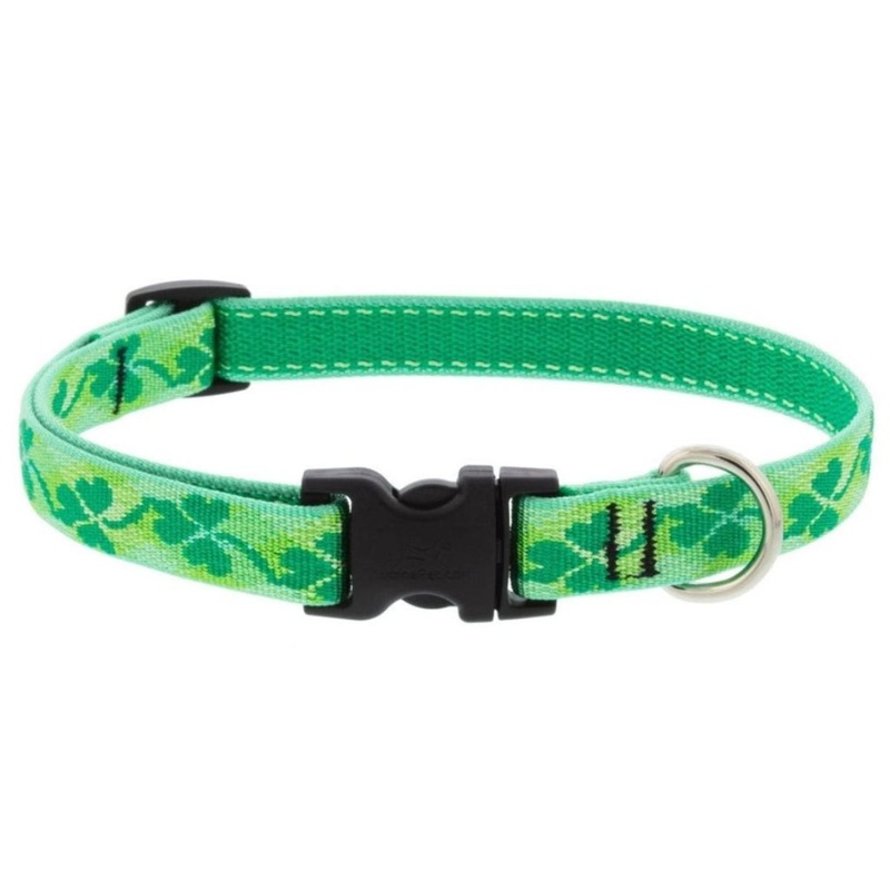 Lupine Adjustable Dog Collar 3/4" x 15-25" Shamrocks