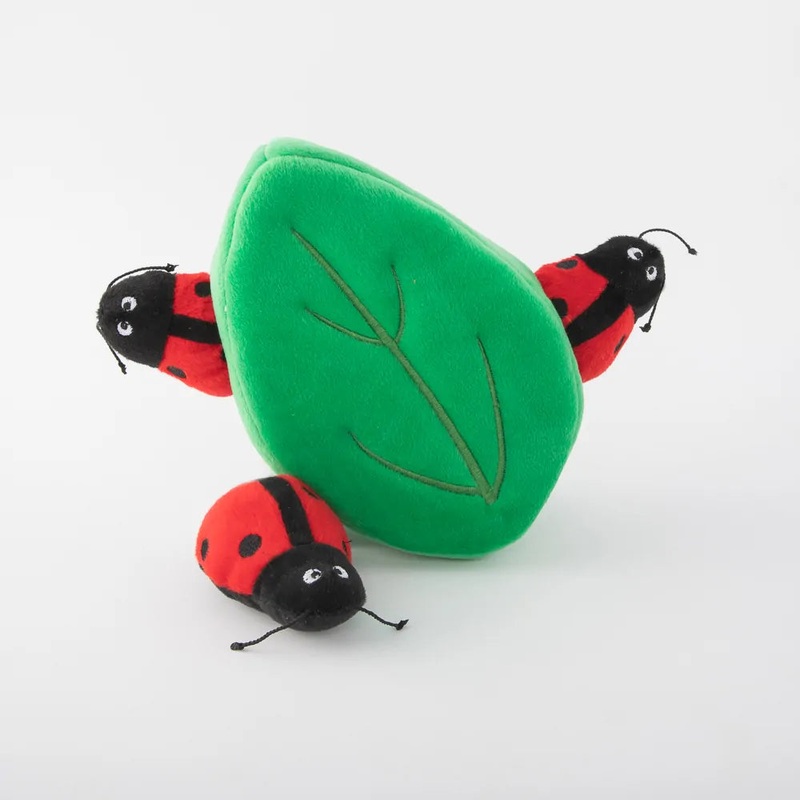 Zippy Paws Interactive Burrow Dog Toy - 3 Ladybugs in a Leaf