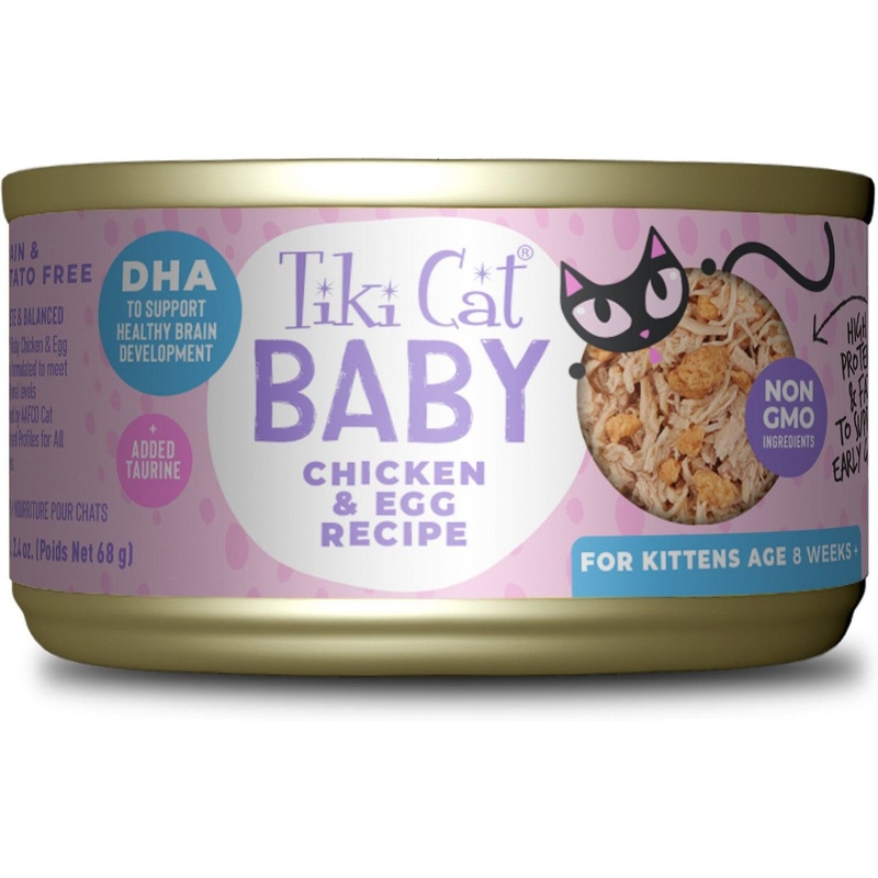 Tiki Cat Baby Whole Foods Chicken & Egg Recipe Cat Food 2.4oz