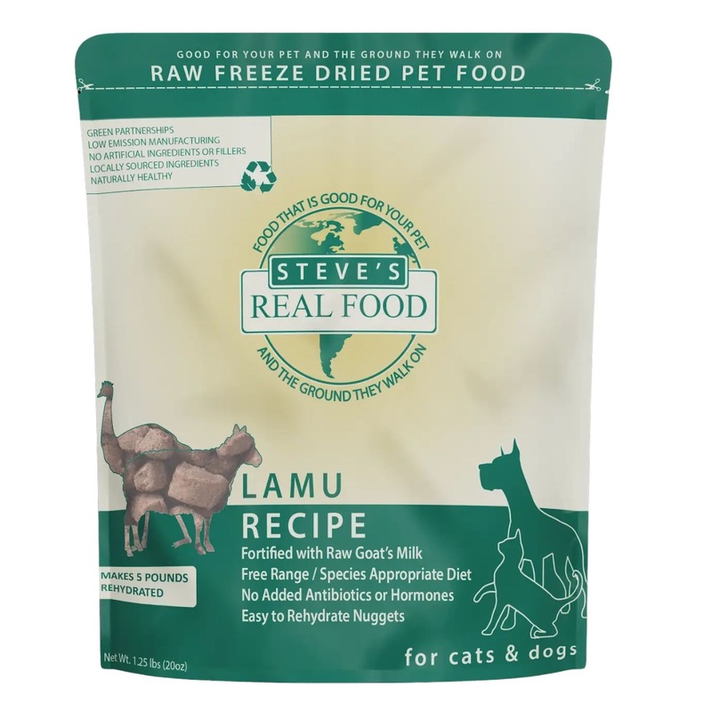 Steves Real Food Lamu Nuggets Freeze-Dried Raw Dog Food 1.25lb
