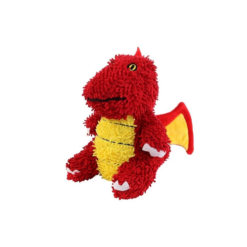 Tuffy's Mighty Microfiber Ball Dragon Dog Toy - Red