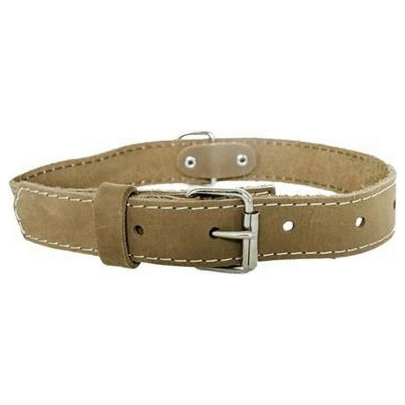 Euro-Dog Luxury Soft Leather Traditional Dog Collar Tan Small 12-15"