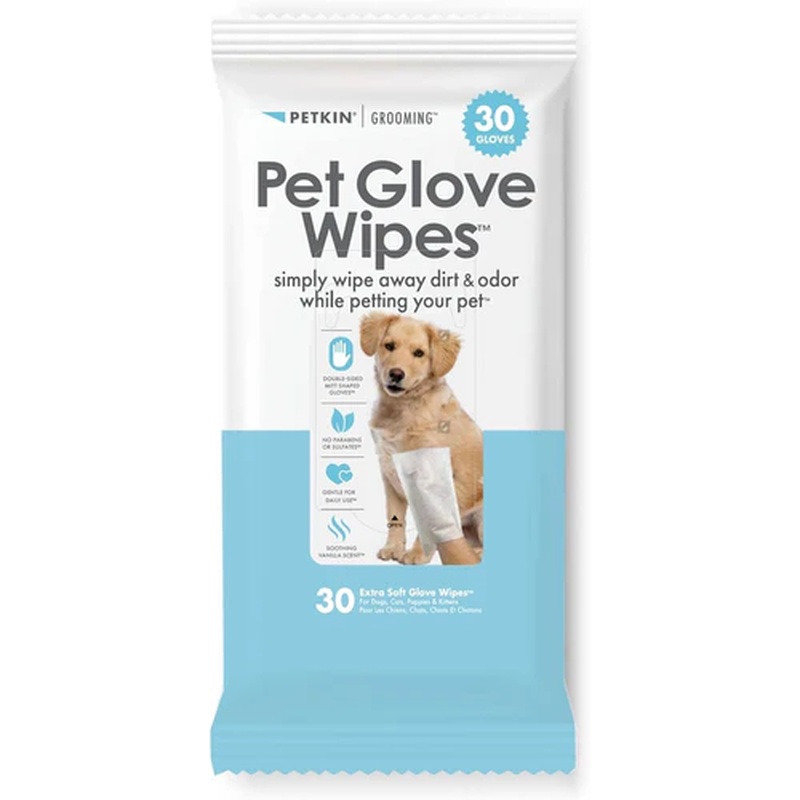 Petkin - Pet Glove Wipes Vanilla Scented