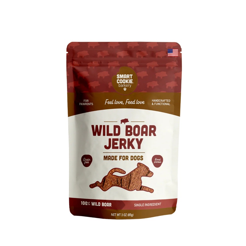 Smart Cookie Wild Boar Jerky Dog Treats - 3oz Pouch