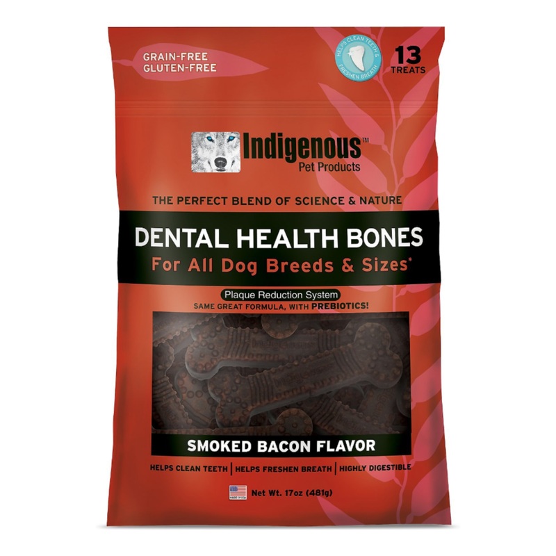 Indigenous Dental Health Bones Smoked Bacon Flavor Dog Treats 17oz