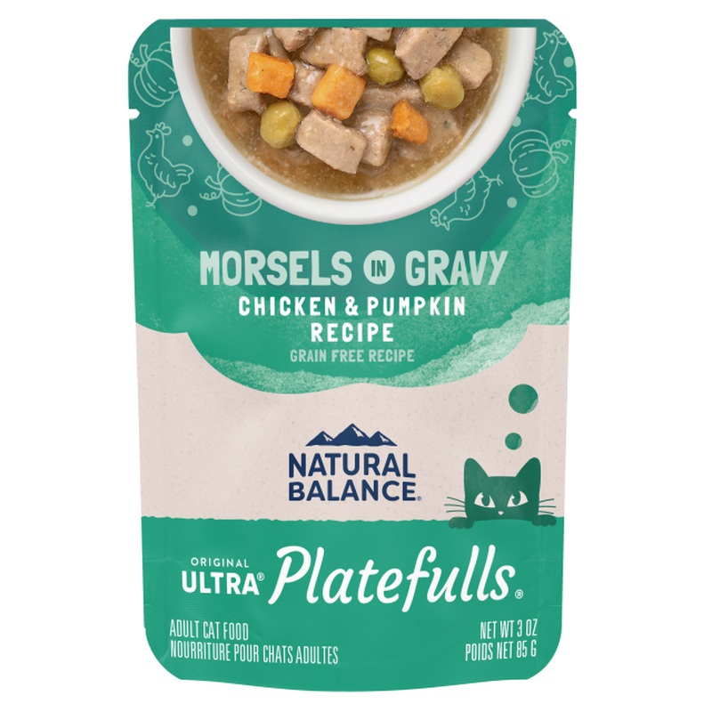 Natural Balance Platefulls Wet Cat Food - Chicken & Pumpkin in Gravy - 3oz Pouch
