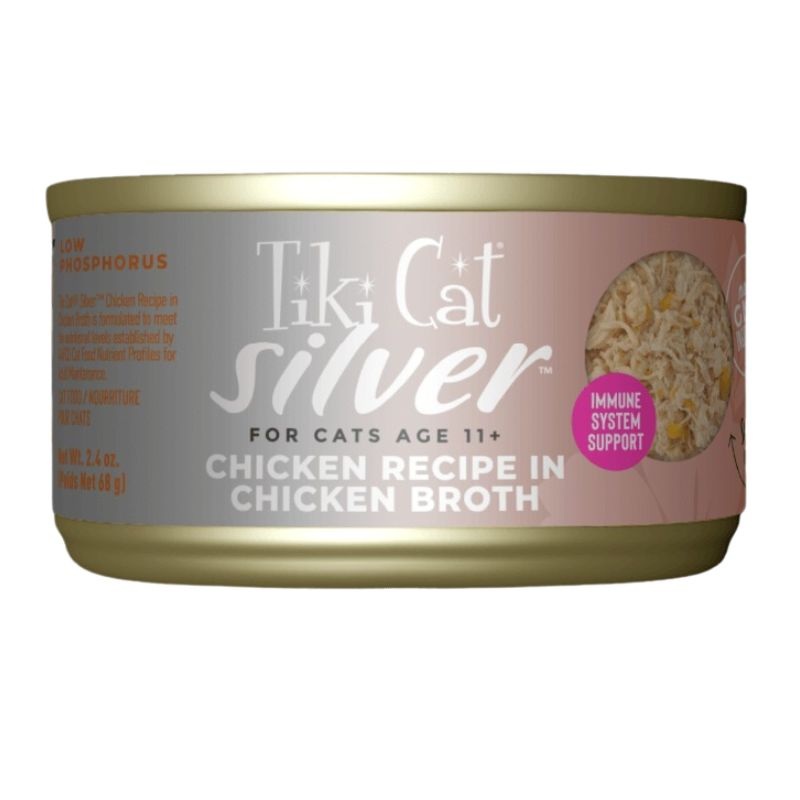 Tiki Cat Silver Whole Foods Chicken in Chicken Broth Wet Cat Food 2.4oz