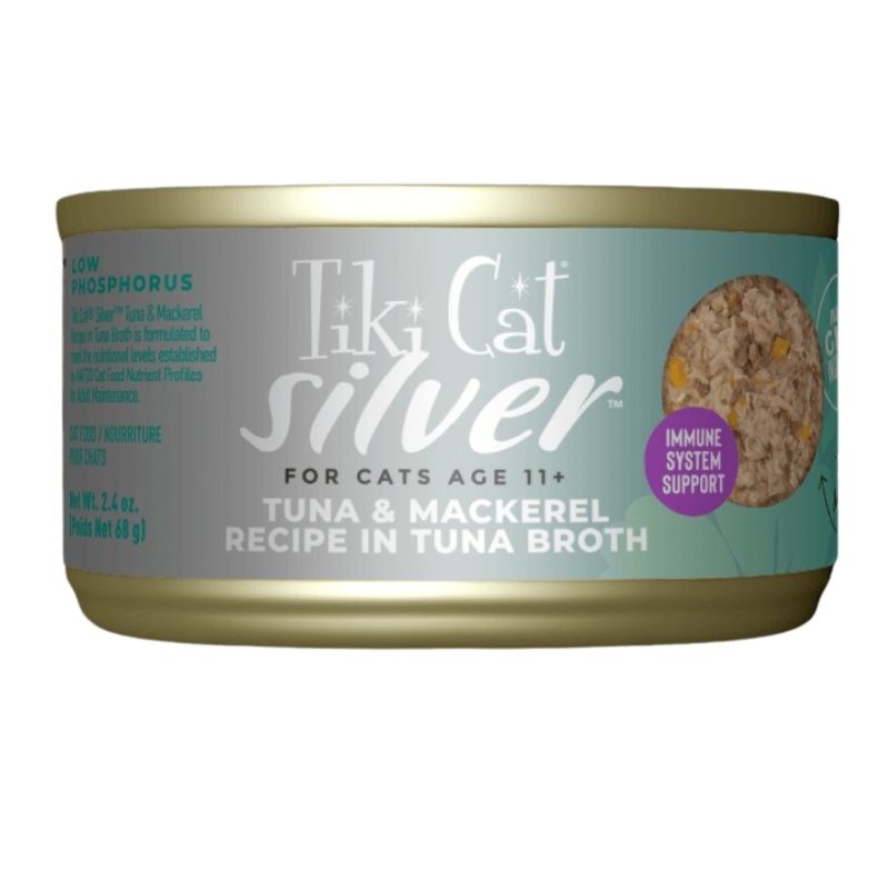 Tiki Cat Silver Whole Foods Tuna & Mackerel Wet Cat Food 2.4oz