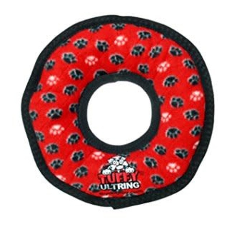 Tuffy's Jr. Ultimate Gear Ring Red Paws