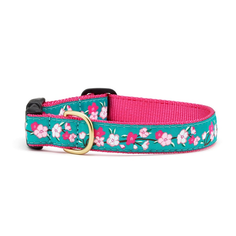 Up Country Cherry Blossoms Dog Collar Medium 12"-18"