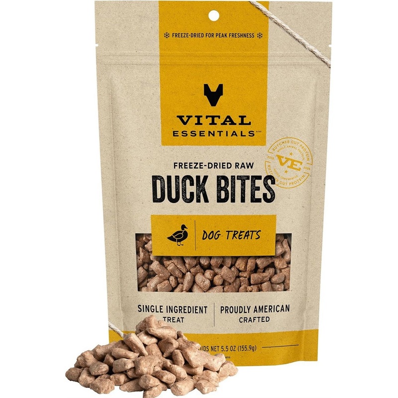 Vital Essentials Freeze Dried Duck Bites Dog Treats 5.5oz