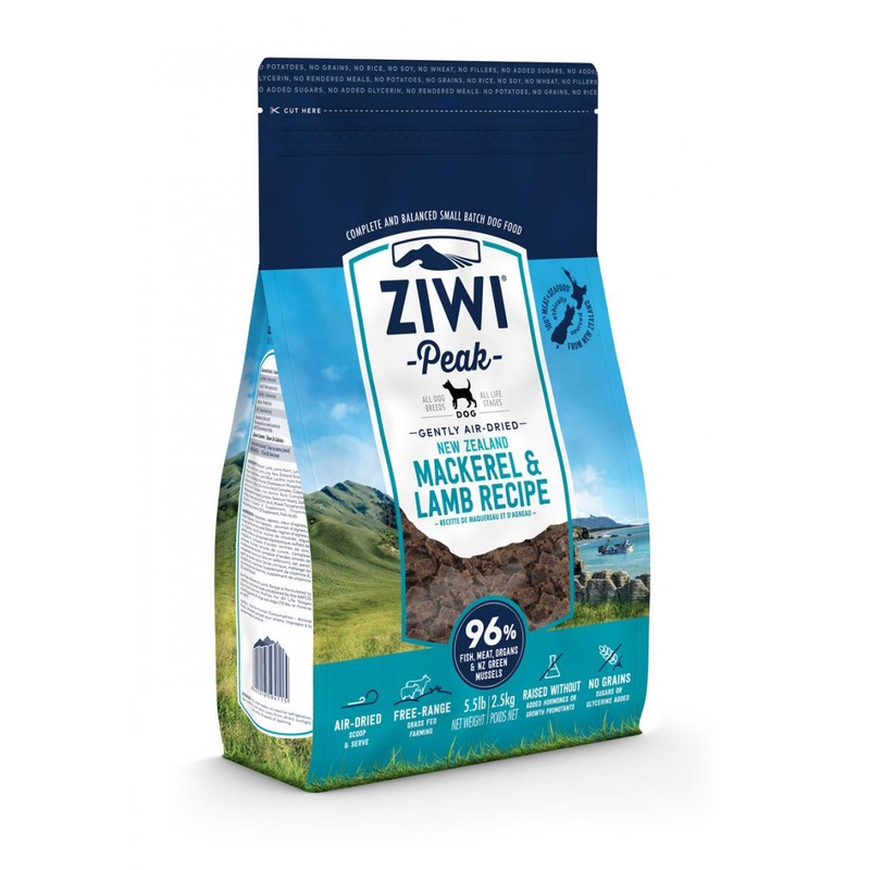 Ziwi Peak Air-Dried Dog Food - Mackerel & Lamb - 5.5lb Bag