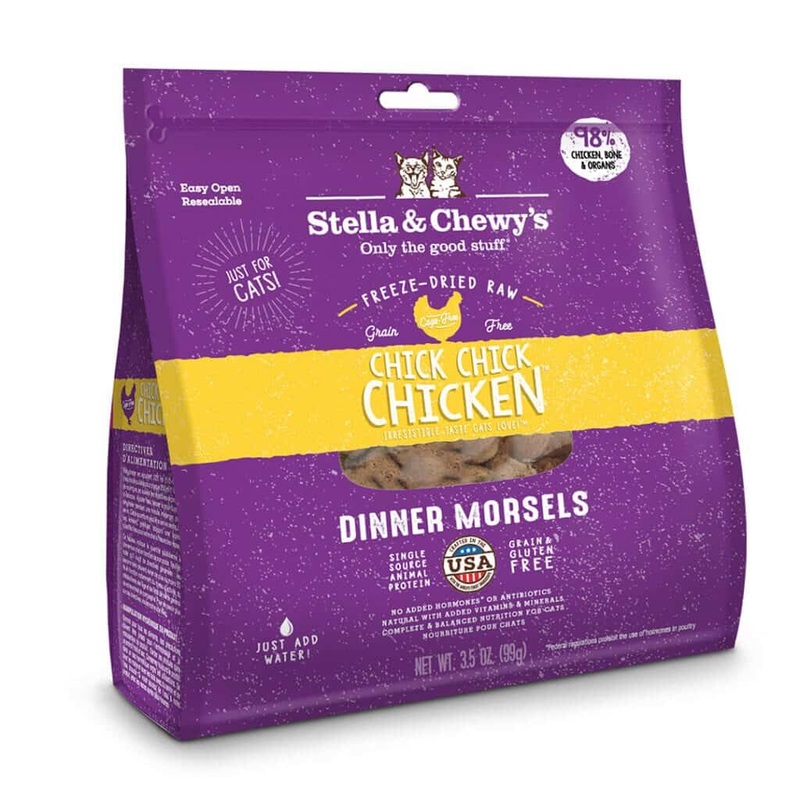 Stella & Chewy's Dinner Morsels Chick, Chick Chicken Freeze-dried Raw Dinner Morsels Cat Food 3.5oz