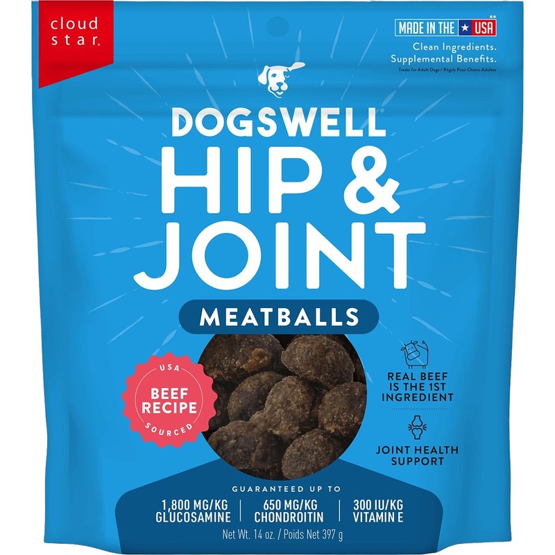 DogsWell Hip & Joint Meatballs Grain Free Beef Dog Treats 14oz
