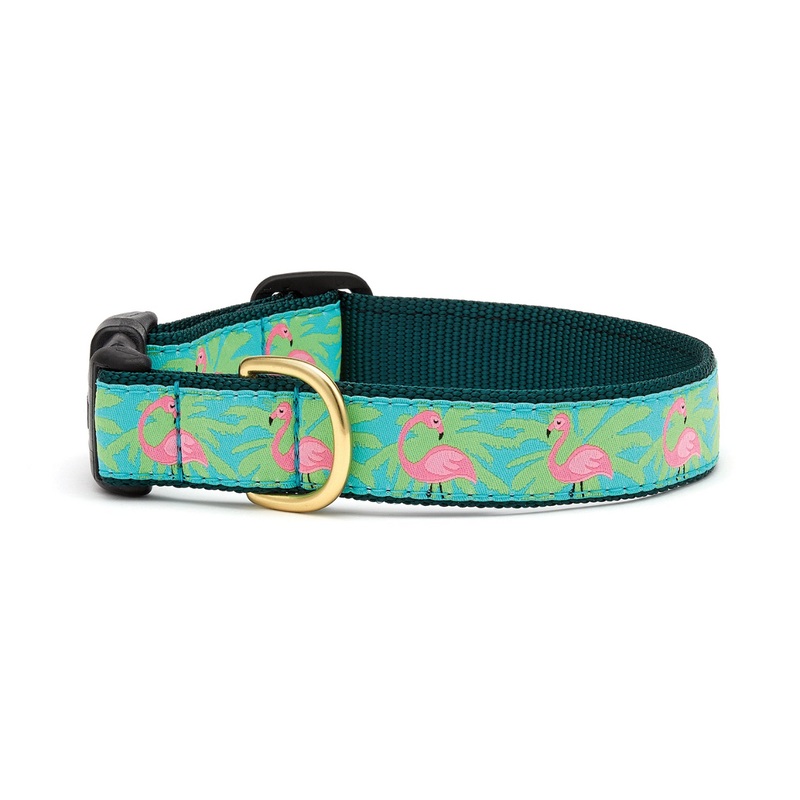 UP COUNTRY Flamingo Adjustable Collar for Dogs, L, 1'x15"-21"