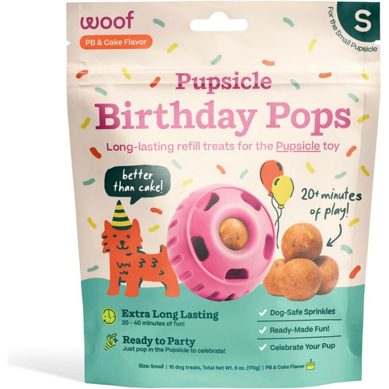 Woof Birthday Pops Dog Treats 6oz Small 10Pk