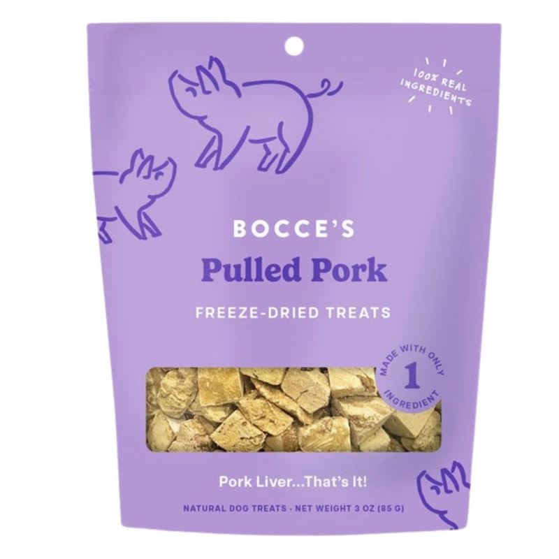 Bocce's Pulled Pork Freeze-Dried Dog Treats 3oz