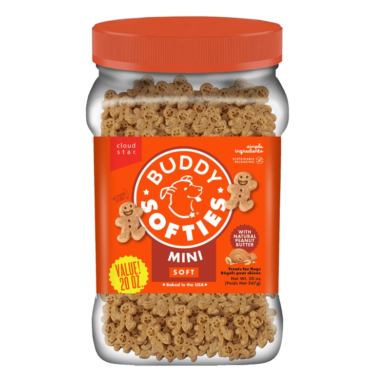 Buddy Biscuits Peanut Butter Soft Mini Dog Treats 20oz Jar