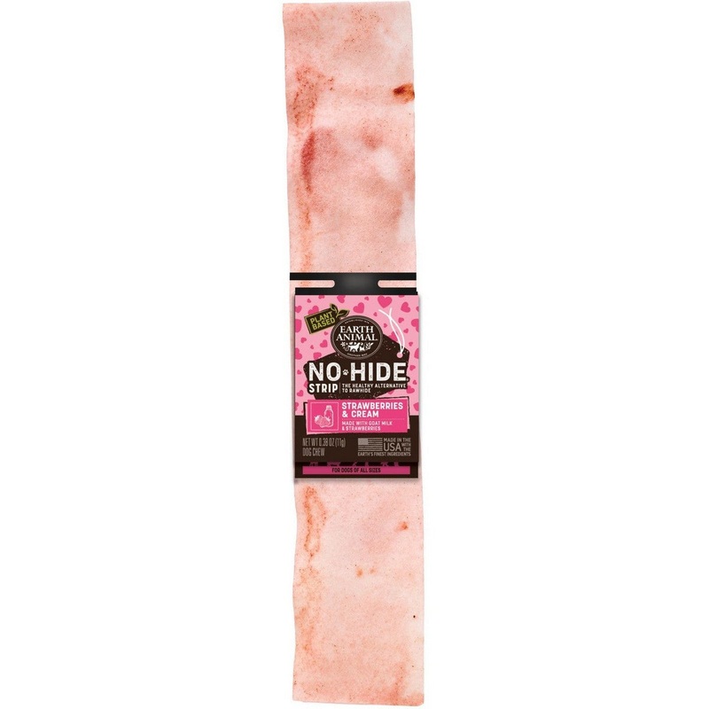 Earth Animal No-Hide Strawberries & Cream Strips Dog Treats Each