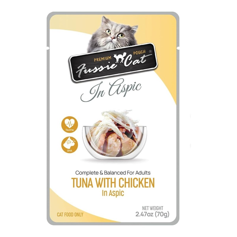 Fussie Cat Premium Pouch Wet Cat Food - Tuna with Chicken in Aspic - 2.47oz Can
