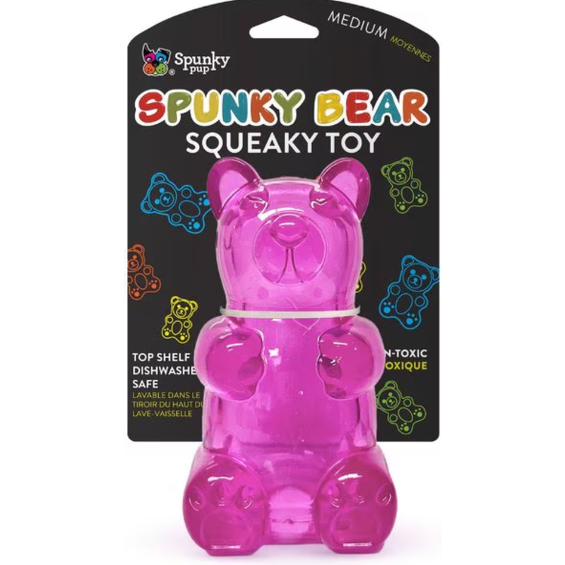 Spunky Pup Gummy Bear Interactive Squeaky Dog Toy