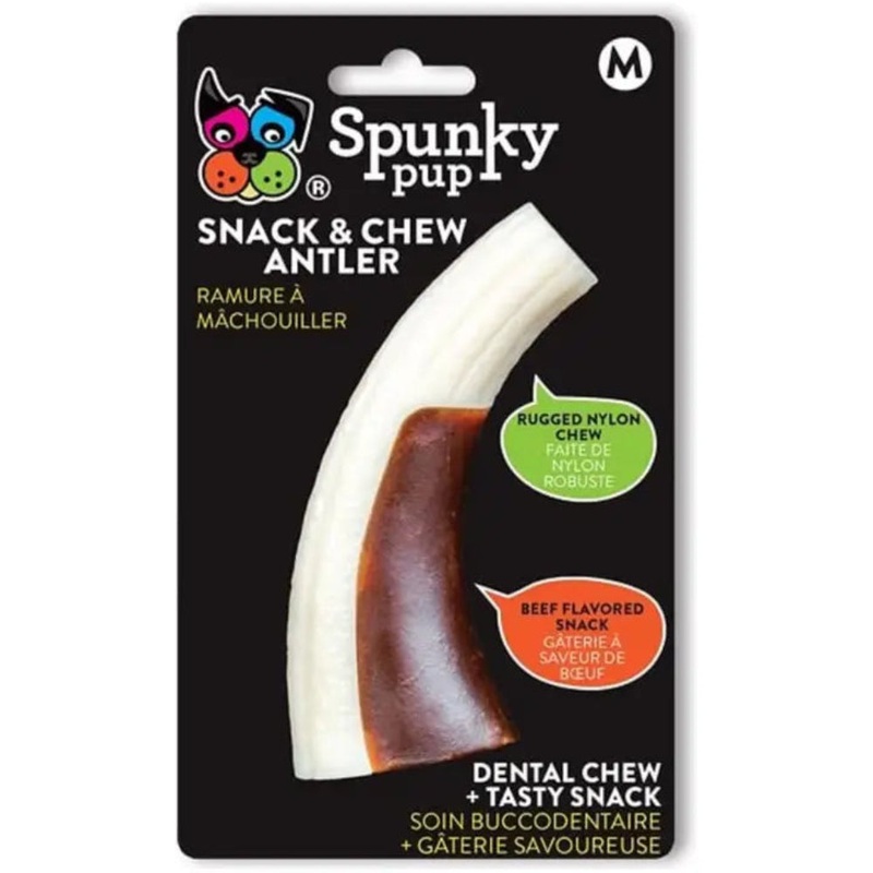 Spunky Pup Snack & Chew Antler Dog Chew Toy