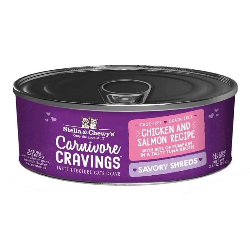 Stella & Chewy's Carnivore Cravings Savory Shreds Chicken & Salmon Cat Food 2.8oz