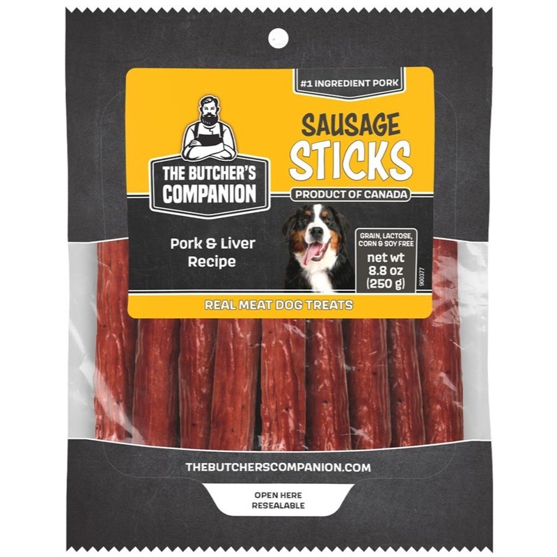 The Butcher's Companion Pork & Liver Recipe Sausage Sticks Dog Treats 6.2oz