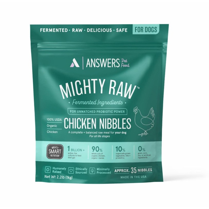 Answers Mighty Raw Chicken Recipe Frozen Dog Food Nibbles 2.2lbs