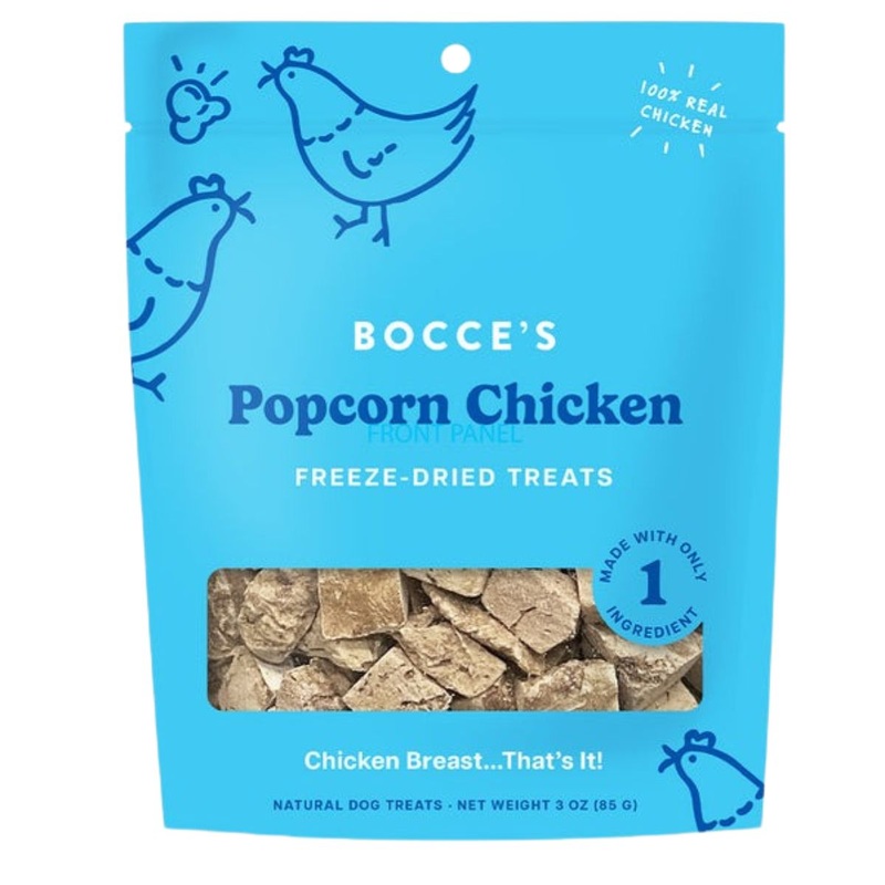 Bocce's Popcorn Chicken Freeze-Dried Dog Treats 3oz
