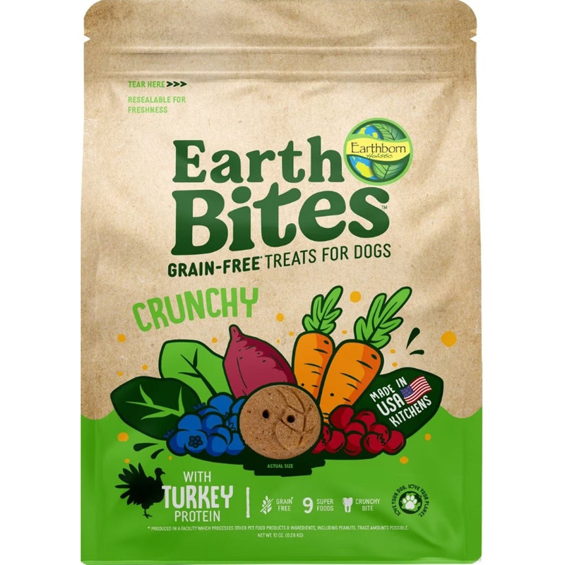 Earthborn Holistic EarthBites Grain-Free Turkey Pumpkin Dog Treats 10oz