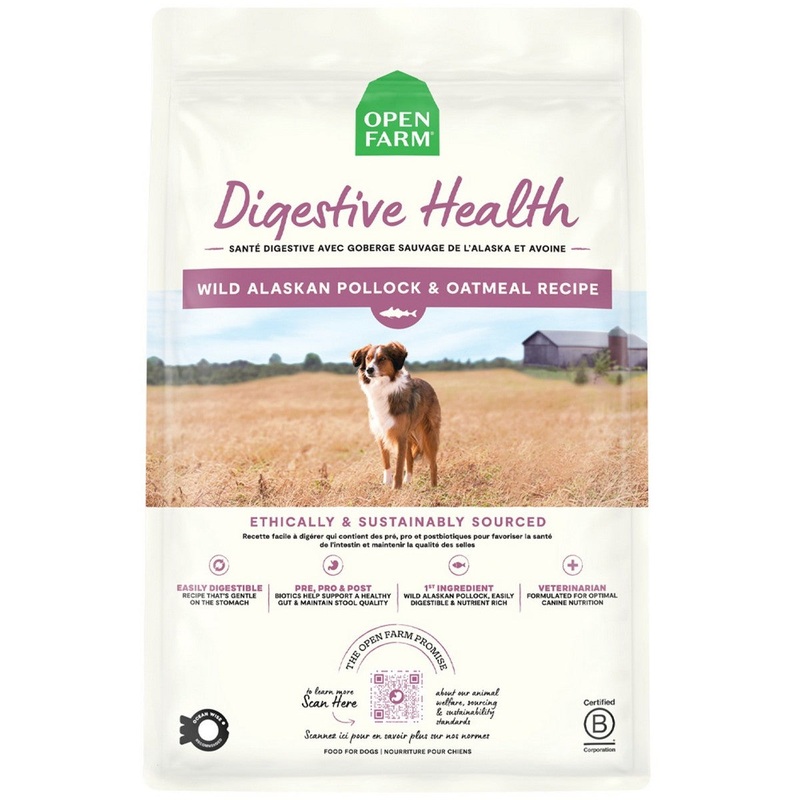 Open Farm Digestive Health Dry Dog Food - Pollock & Oatmeal - 22lb Bag