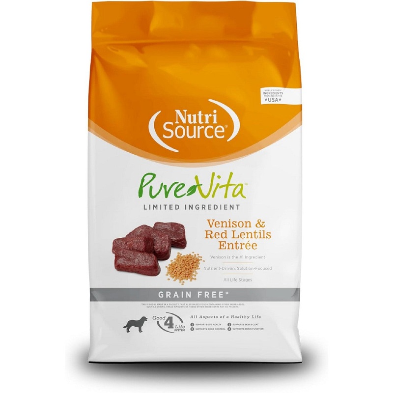 PureVita Grain Free Venison & Red Lentils Dry Dog Food 12lb