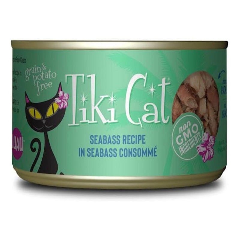 Tiki Cat Oahu Luau Seabass in Consomme Wet Cat Food 6oz