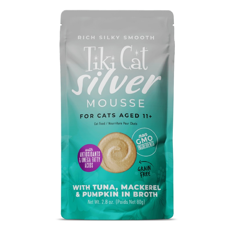 Tiki Cat Silver Mousse Tuna Mackerel Pumpkin In Broth Wet Cat Food 2.8oz