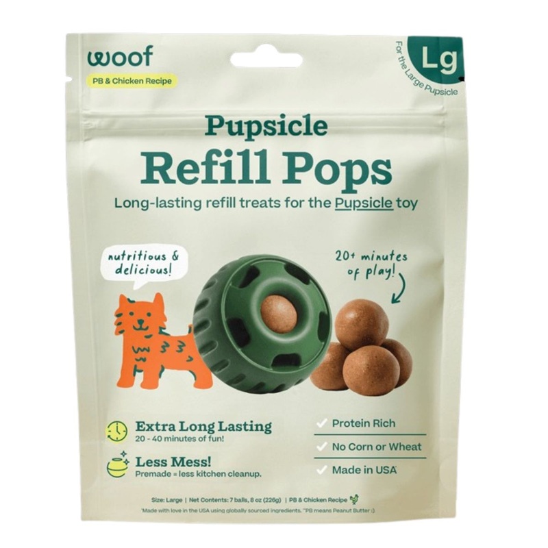 Woof Pupsicle Pops Chicken Peanut Butter Dog Treats Large 8oz