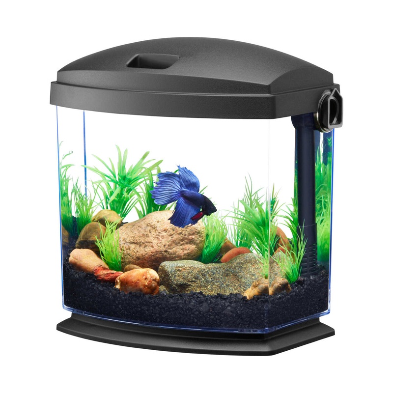 Aqueon BettaBow Tank with Quick Clean Technology, 1 Gallon