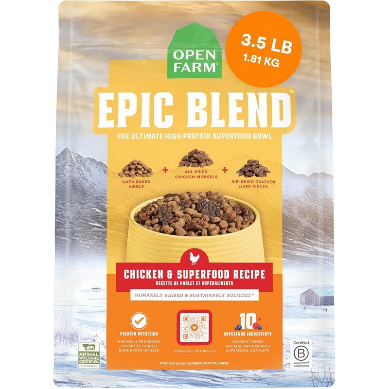 Open Farm Epic Blend Dry Dog Food - Chicken & Superfood - 3.5lb Bag
