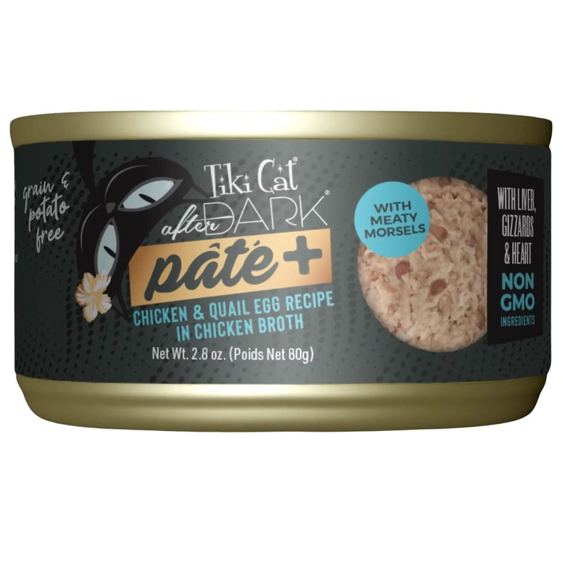 Tiki Cat After Dark Pate+ Wet Cat Food - Chicken & Quail Egg - 2.8oz Can