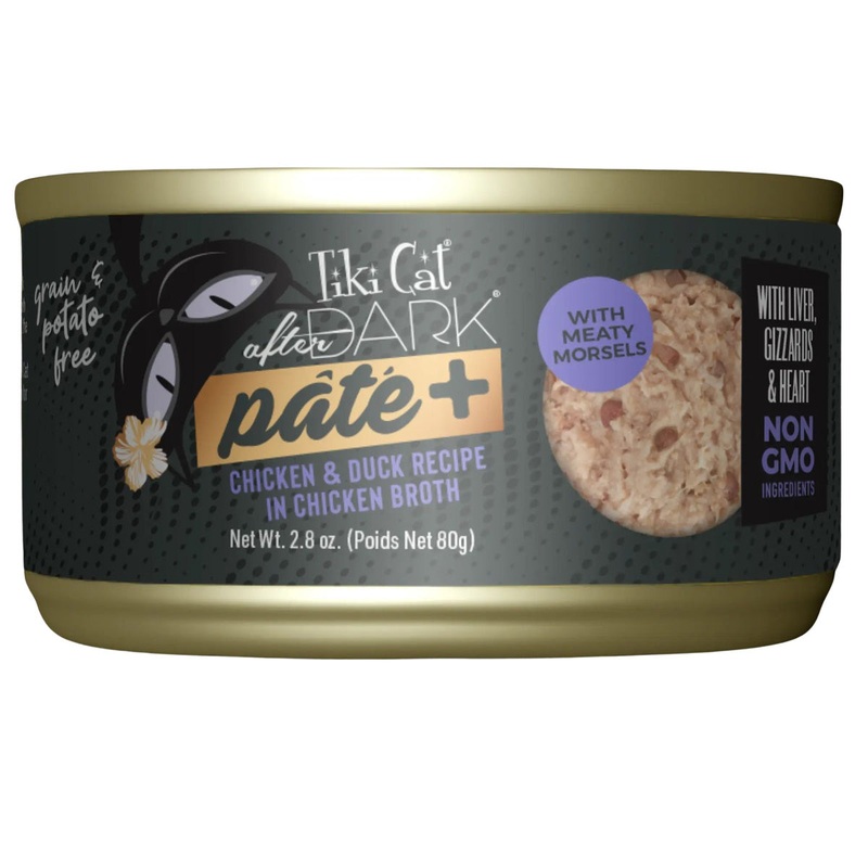 Tiki Cat After Dark Pate+ Wet Cat Food - Pate+ Chicken & Duck - 2.8oz Can