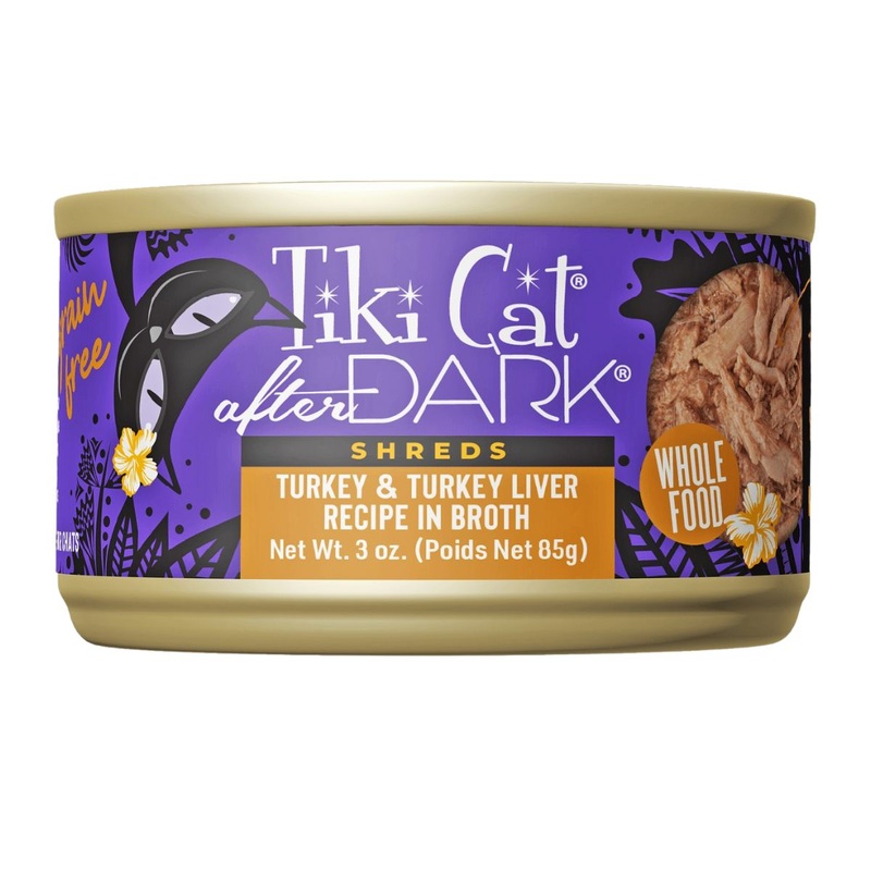Tiki Cat After Dark Shreds Wet Cat Food - Turkey & Turkey Liver - 3oz Can