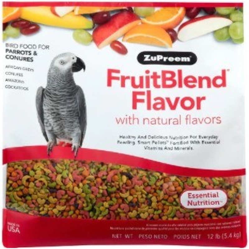 ZuPreem Fruit Blend Flavors for Parrot and Conure, Bird Food 12lb