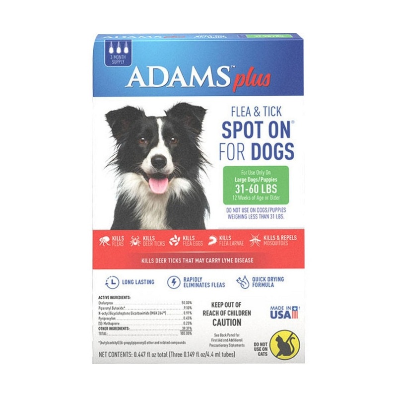 Adams Flea & Tick Spot on Dog Large 3 Month Supply
