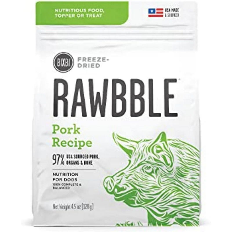 Bixbi Rawbble Freeze Dried Raw Dog Food - Pork - 4.5oz Bag