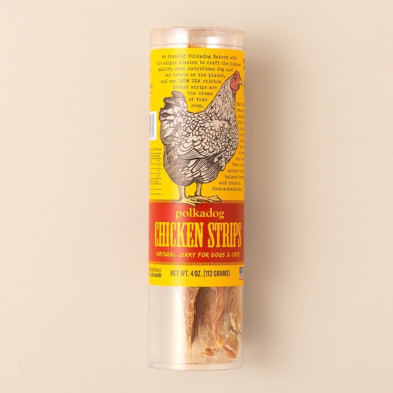 PolkaDog Chicken Strip Jerky Dog Treats 4 oz, tube