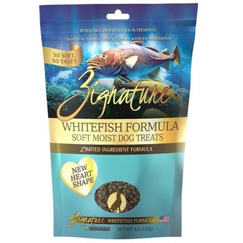 Zignature Whitefish Formula Soft Moist Dog Treats, 4 oz