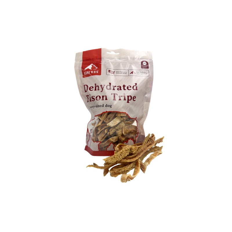 BarkNBig Dehydrated Bison Tripe Dog Treats - 10oz Bag