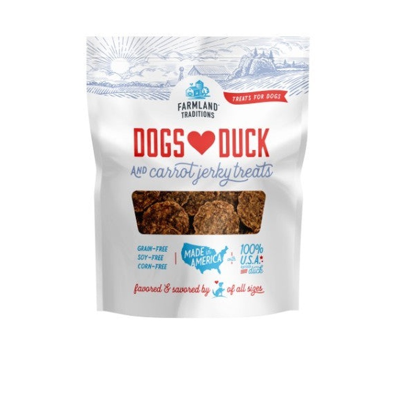 Farmland Traditions Dogs Love Duck Carrots Jerky Dog Treats, 5 oz