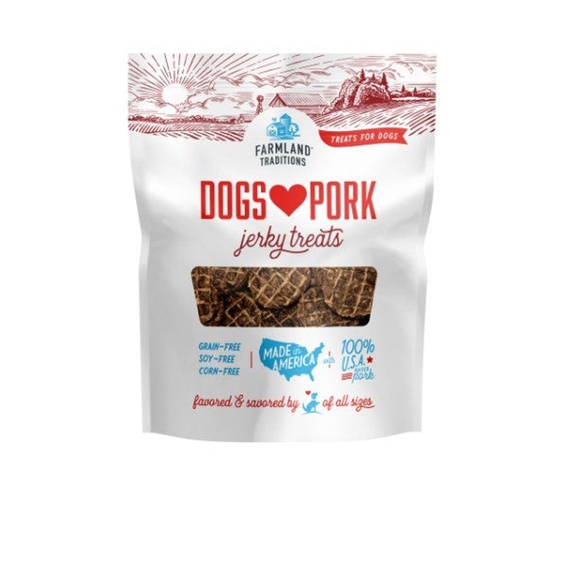 Farmland Traditions Dogs Love Pork Jerky Dog Treats, 5 oz